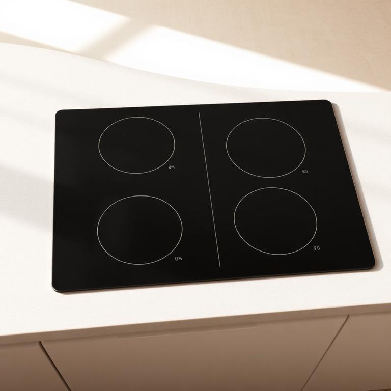 A ceramic hob built into a kitchen worktop