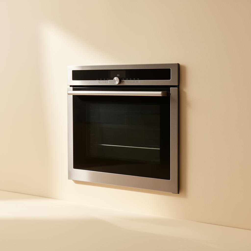A modern domestic oven in soft natural light